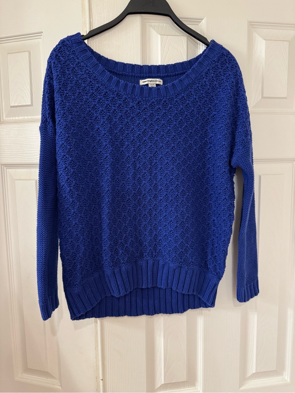 American Eagle Outfitters Chunky Knit Sweater Blue Crew Neck Pullover  XS/TP